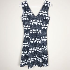 H&M Triangle Print Black & White Sleeveless Dress